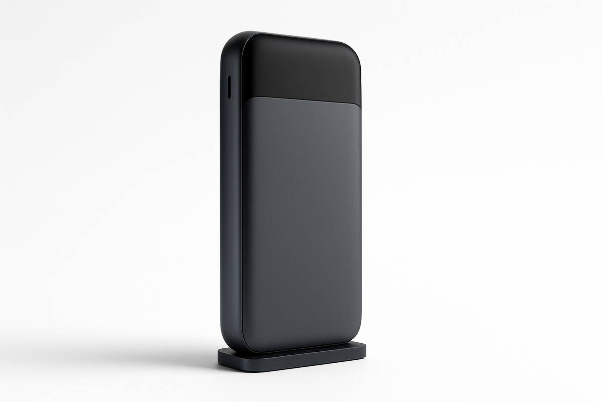 A professional product photo of a sleek, modern test product on a clean white background